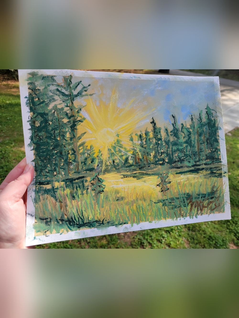 "Sunshine Daydream" ORIGINAL UNFRAMED ARTWORK 9in X 12in